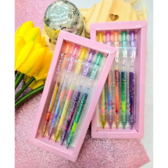 Kit Canetas em Gel estilo Arco Íris, Conjunto de Canetas em Gel, Escritório, Papelaria, Canetas Coloridas