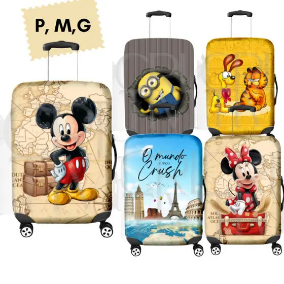 Capa de Mala para Viagem Protetora Estampas Personagens