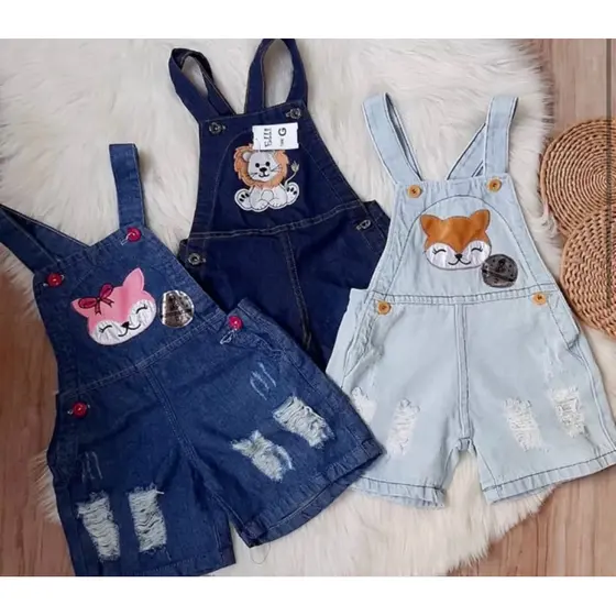 Jardineira ou Vestido Jeans (0 a 5 anos) Masculino Infantil Promoção Hoje!