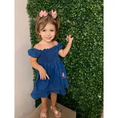 Vestido JEANS Infantil (0 a 5 anos) Jardineira Masc LINDA Promoção Só Hoje!