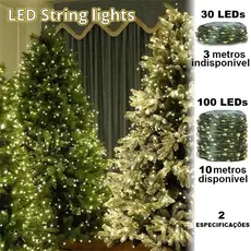 Luz Natal Pisca Strobo 10m 100 LEDs 110/220V: Branco Quente, Controle + Plugue, Decora Árvore 2025