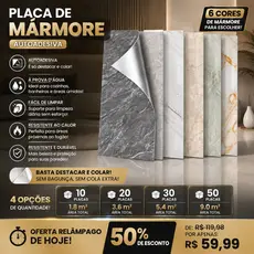 Até 9m²/50PÇS Placas Autocolante Mármore 30x60cm Lavável Resistente ao Calor para Parede de Quarto Sala Banheiro Cozinha