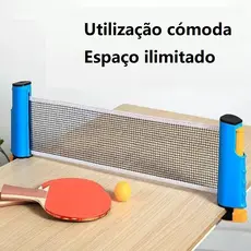 Kit de Pingue-Pongue com 3 Bolas, 2 Raquetes e Rede Ajustável - Conjunto Completo e Portátil