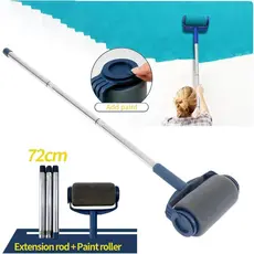 Conjunto de escova de reparo de parede de pintura de látex com haste telescópica estendida
