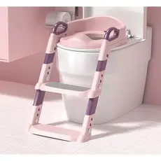 Assento de Vaso Infantil com Escada Ajustável - Assistente Confortável de Treinamento para o Vaso, Projetado para Bebês