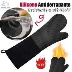 Luva Cozinha Térmica Forno Fogão 50cm Industrial Alta Temperatura Profissional Silicone Algodão