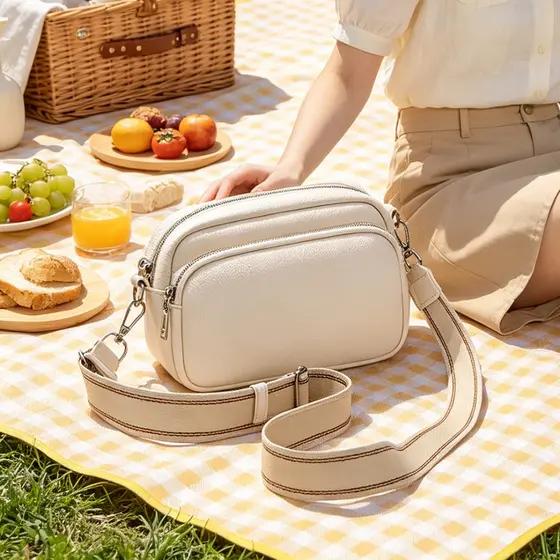Bolsa Feminina De Ombro Transversal Com Alça Tecido Elegante