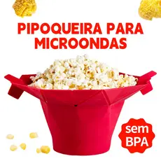 Pipoqueira Para Micro-ondas Sem Óleo Balde Pipoca Silicone Redonda Com Tampa saudável sem BPA