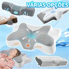 travesseiro ortopédico borboleta cervical para combate a dores na coluna, dores de cabeça - viscoelastico fronha lavável