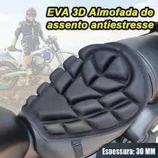 almofada assento respiravel 3d ergonômica para moto antiderrapante com proteção solar alivio costas