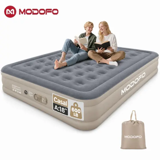 Modofo Colchão Inflavel King Bateria De Lítio Integrada Com Bomba 200 * 180 * 44CM