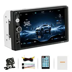 Reprodutor MP5 Para Carro Com Tela De Toque HD De 7 " , Rádio Estéreo Bluetooth , Câmera Traseira , Link De Espelho De T