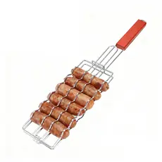 Grelha Dupla Abre E Fecha Para Churrasco Legumes Peixes Aço Inox Portátil