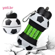 Garrafa 500ML Dobrável Eco Silicone Retrátil Bolas De Futebol garrafa de esportes Ar Livre infantil