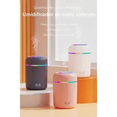 Umidificador portátil USB dedicado de 300 ml com três cores, oferecendo 7 opções maravilhosas