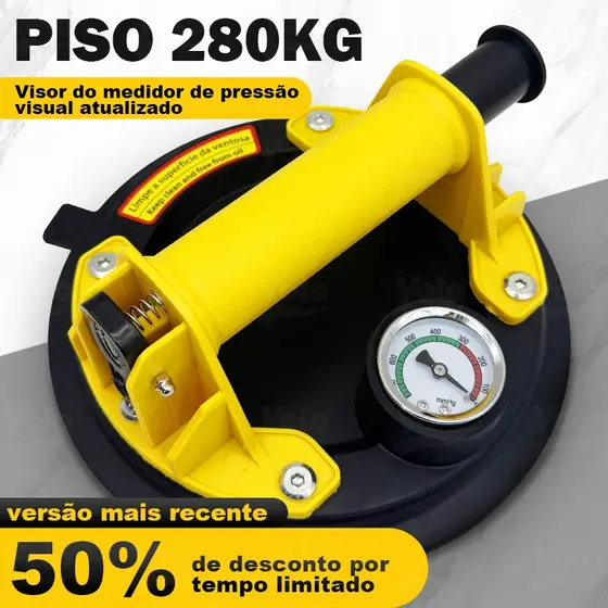 Ventosa Profissional Sucção Vácuo Porcelanato Vidro — Despacho Imediato Até 280kg🌟