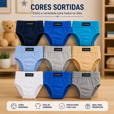 Kit 9 Cuecas Infantil Menino Algodão Conforto Durabilidade e Ajuste Perfeito