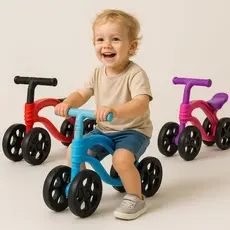 Bicicleta Infantil Futurista 4 Rodas Primeiros Passos Sem Pedal Silenciosa Segurança Brincar