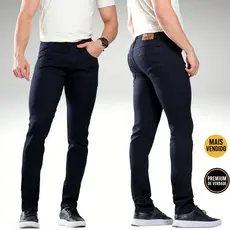 Calça Jeans Masculina Preta Premium | Corte Tradicional | Alta Qualidade e Conforto com Lycra  nº 36 ao 50