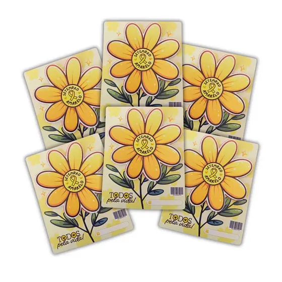 Kit 50 Card Girassol 3D Setembro Amarelo Lembrancinha