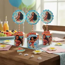 10 Centros de Mesa Moana Festa Infantil Decoração Aniversário Lembrancinha Tropical Reutilizável