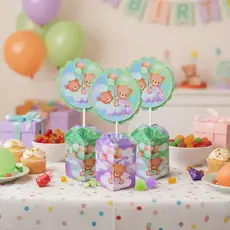 10 Centro de Mesa Chá Revelação Menino Menina Festa Baby