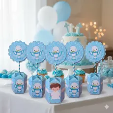 10 Centro de Mesa Batizado Menino Menina Baby Festa Azul Rosa