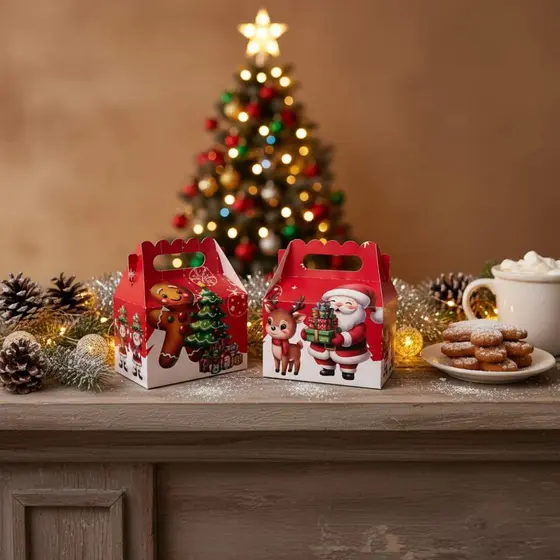 Kit 40 Malinhas Caixas Lembrancinhas Natal Papai Noel