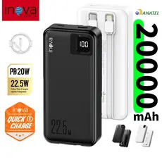 Inova Carregador Portátil Power Bank Grande 20000mah/10000mAh Turbo 22.5W PD Rápido Com Display Portátil