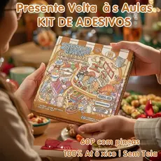 Presente Volta Às Aulas Kit Adesivos 3D PET Atóxico 20 Cenas 60 Páginas Sem Tela Educativo Compartilhar