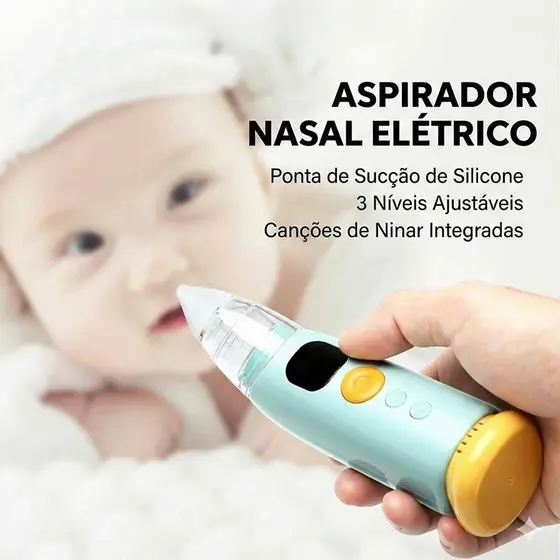 Aspirador Nasal Elétrico Para Bebês Com Sução Ajustável E Luzes Calmantes