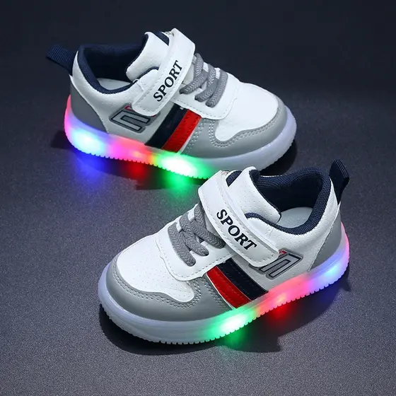Tênis infantil menino sapatos casuais moda menina tênis de corrida Leve e macio LED