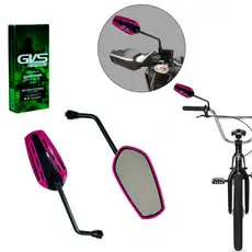 Retrovisor GVS GTX Rosa Lente Plana Moto Par ou Bike Com Adaptador Abraçadeira