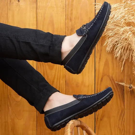 Mocassim Masculino Camurça Casual Confortável Antiderrapante