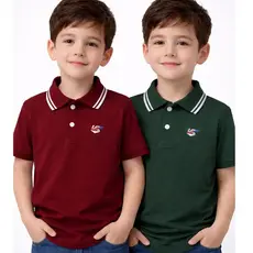 Kit 2 Camiseta Infantil Gola Polo Para Menino 100% Algodão Camisa Para Criança ao Juvenil