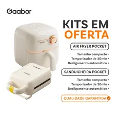 [Venda em conjunto] Gaabor Air Fryer 1,4L AF20M +Sanduicheira SM60M Assadeira Removível Antiaderente Fácil de Limpar