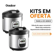 Gaabor kit com 2 panelas elétricas multifuncionais 1L capacidade pequena ideal para cozinhar 1 tigela de arroz RC-20M01A
