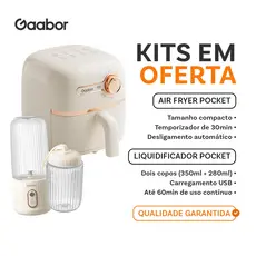 [Venda em conjunto] Gaabor Air Fryer 1,4L AF20M+ Espremedor de Frutas Portátil USB 350ml 280ml FP03T Fácil e Prático