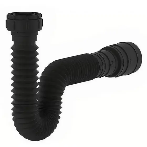 Sifao Flexivel Sanfonado Ajustavel Para Pia Cozinha Banheiro Tanque Preto Black 72Cm