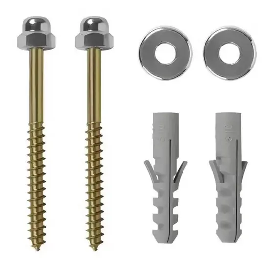 Kit 02 Parafusos Para Vaso Sanitário De Inox Latonado Bucha 8 , 10 ,12 Não Enferruja