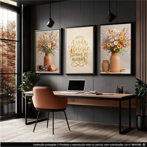 Quadro Decorativo Arte Abstrada Moderno Lua Dourada Montanha Azul Quarto Sala