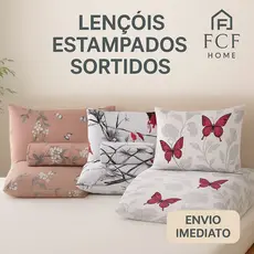 Kit Jogo De Lençol Micropercal 3 Peças Estampas Sortido 400 Fios Casal Queen King Solteiro