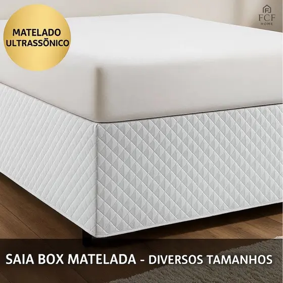 Saia Box Matelada Ultrassônica Diversos Tamanhos E Cores Percal 200 Fios Com Elástico