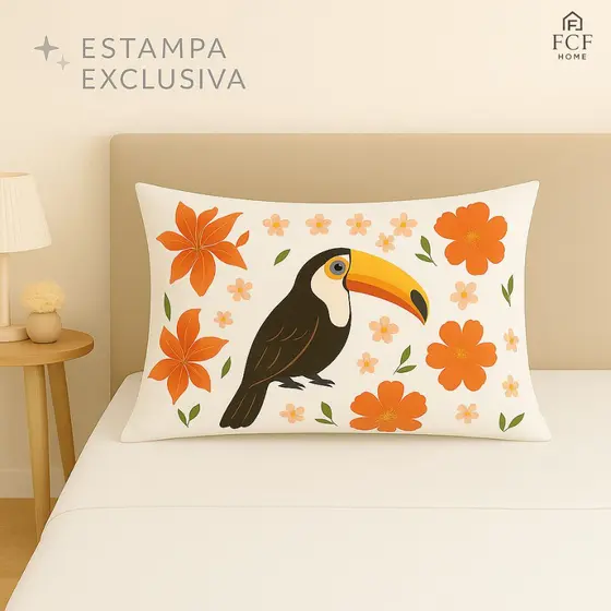 Jogo De Lençol Cama Micropercal 400 Fios Fronha Estampada Com Zíper Ponto Palito Toque Macio