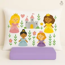 Jogo de Lençol Infantil Solteiro Princesas Encantadas Exclusivo FCF HOME