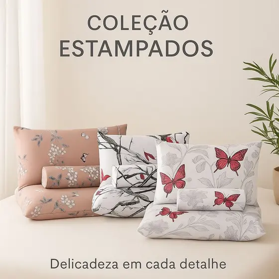 Jogo De Cama Lençol  3 Peças Micropercal 400 Fios Estampado Ponto Palito Diversas Estampas