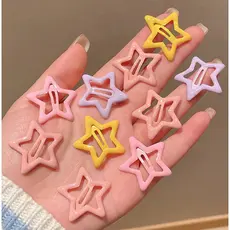 Kit 10 Ate 60 Peças Grampos De Cabelo Estrela Dopamina Cor Doce Para Mulheres Franja Lateral