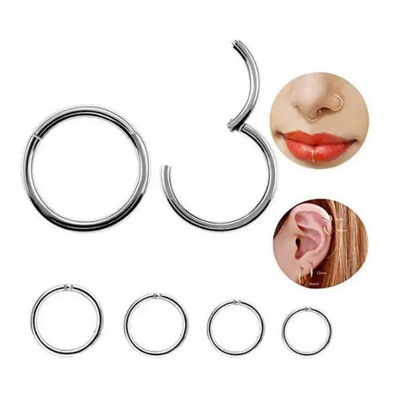Piercing Argola Segmento Articulado Aço cirugico Nariz/helix/ Septril