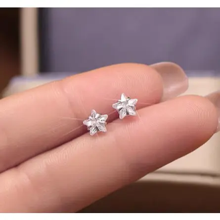 Kit 6/12/24 Unidades Piercing Estrela Com Pedra Zircônia em Aço Inox Para Tragus Helix Cartilagem