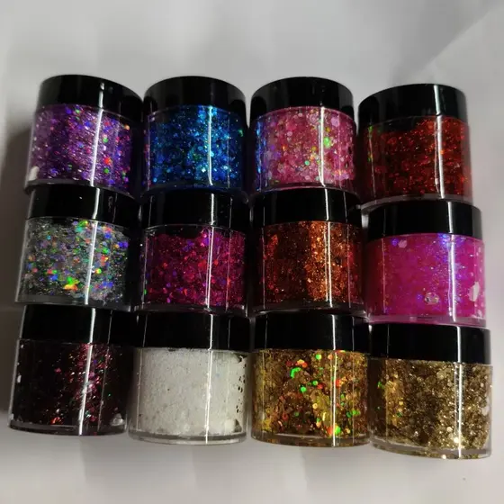 Glitter Gel para Maquiagem Colorido - Glitter Purpurina Brilho Brilhante Festa Carnaval